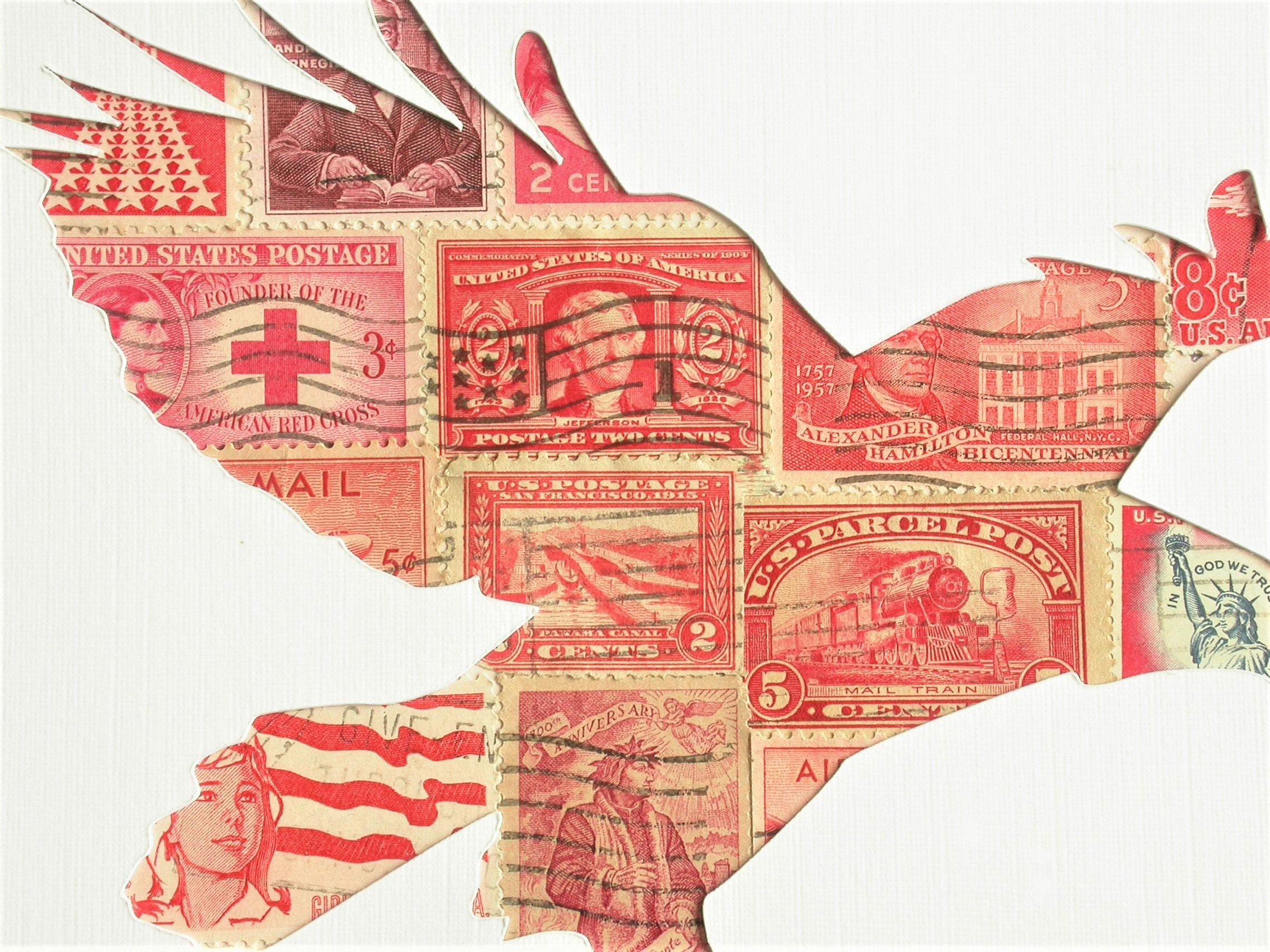 USPS Stamp Art Beautifully Framed Vintage American Postage Etsy