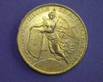 フランス 1867年 ナポレオン3世 金箔錫メダル - 万国博覧会 - Etsy 日本