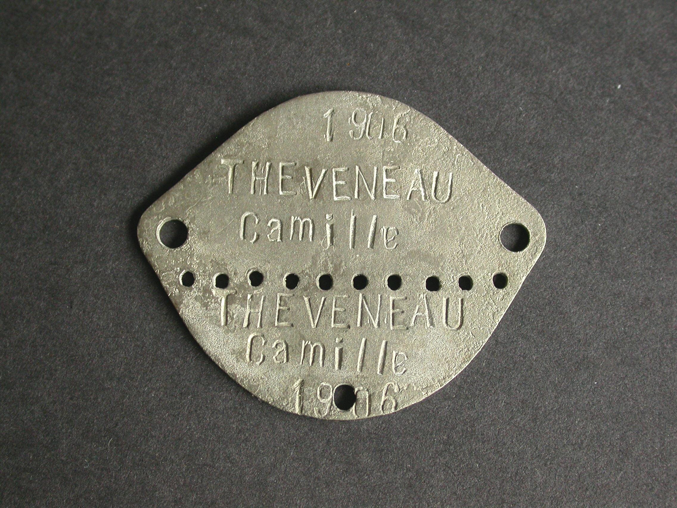 World War One Era French Army Dog Tag - Camille Theveneau - Etsy