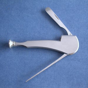 Vintage Pipe-Shaped Smoker’s Stainless Steel Tool by Unknown Maker