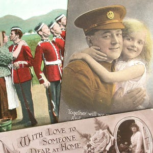 Drei Sentimentale Postkarten zum Thema Militär 1