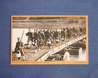 An Original Unwritten WW1 Era Postcard – Scottish Troops in France