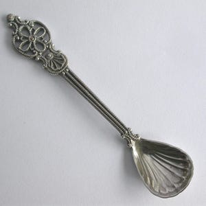Vintage Norwegian Silver Plated Condiment Spoon - Marked T.K.60G