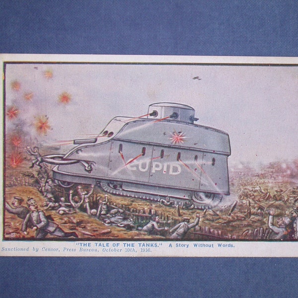 A Genuine Unwritten WW1 Postcard - ‘The Tale of the Tanks’