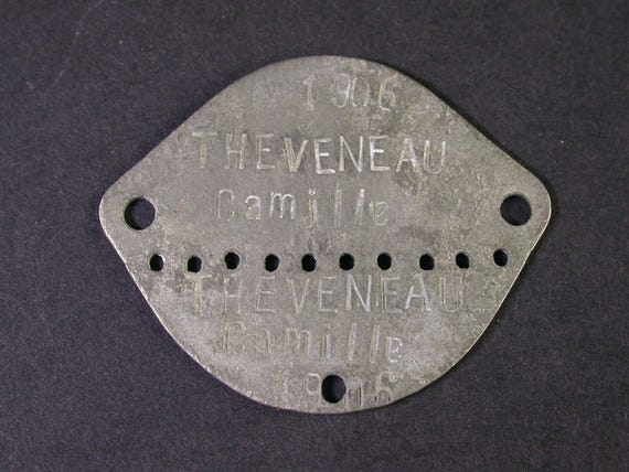 World War One Era French Army Dog Tag - Camille Theveneau - Etsy