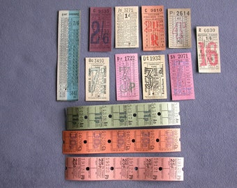 Collection of 1950s-80s English Bus Tickets