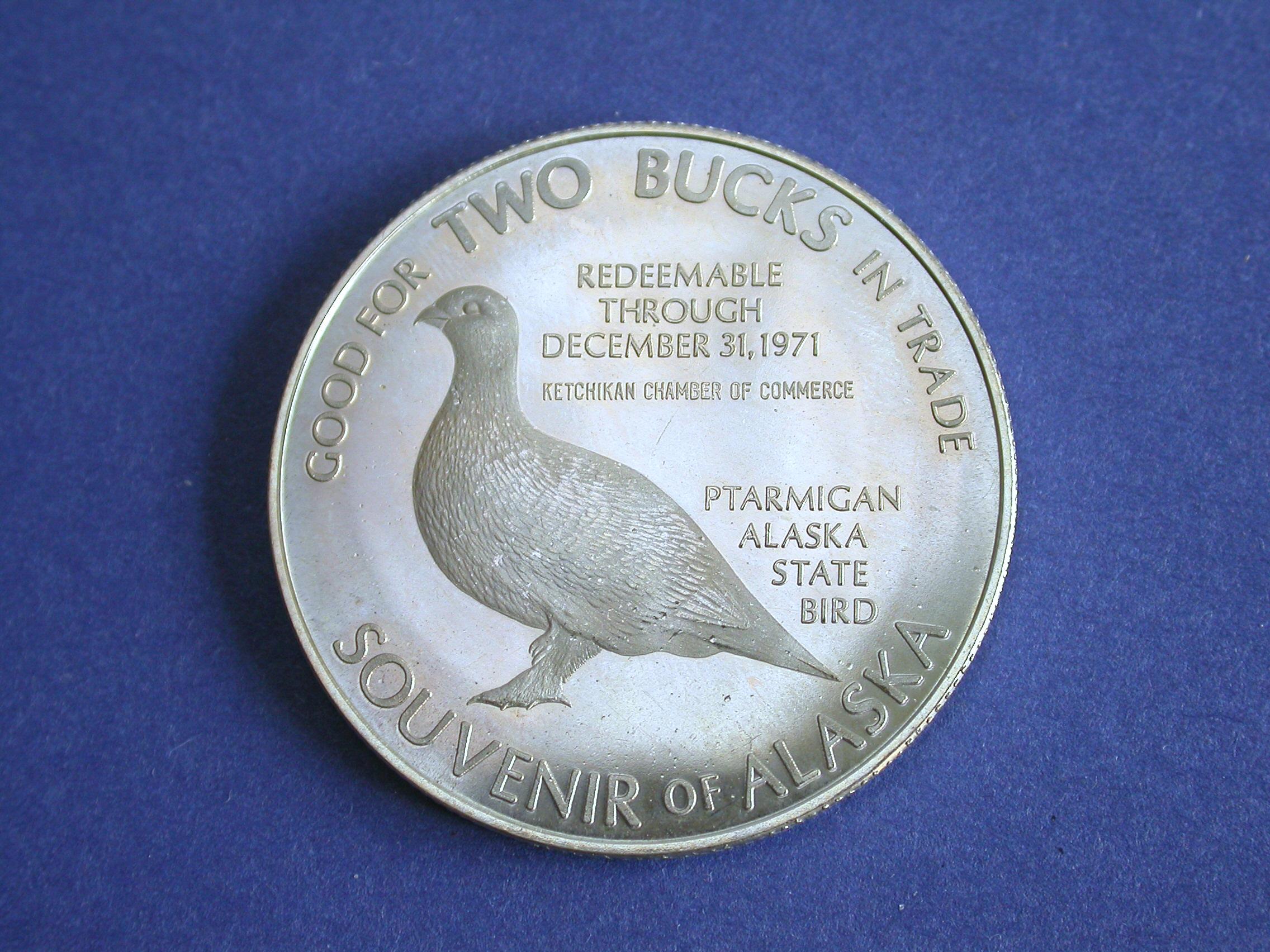 ALASKA - 1970 Souvenir Two Dollar Trade Token - Ketchikan Chamber of  Commerce - Etsy UK