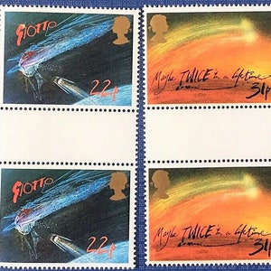 4 Pairs of MNH Gutter Stamps - Halley's Comet 1986