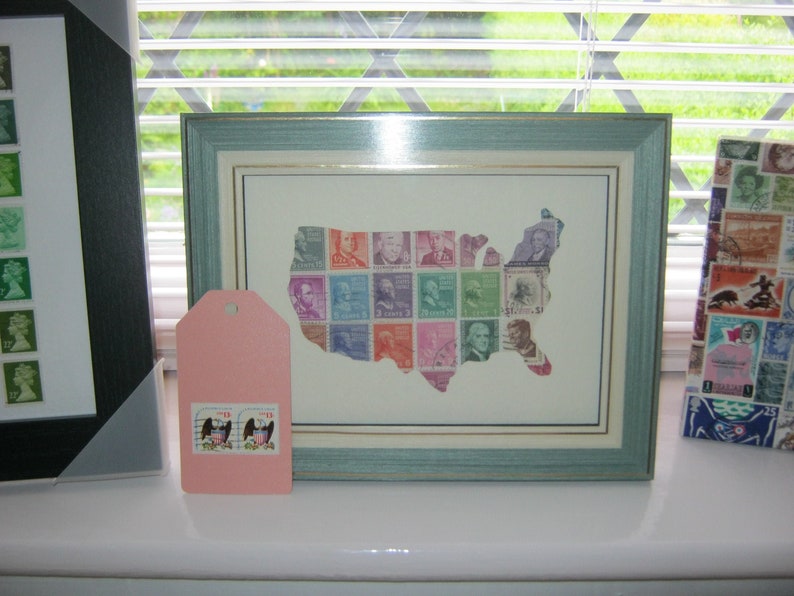USPS Stamp Art Beautifully Framed Vintage USA Postage Stamp Etsy