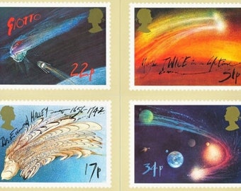 4 x Vintage Postcards  - Halley's Comet