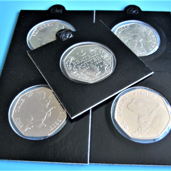 5 x Beatrix Potter 50p coins - Bright Uncirculated