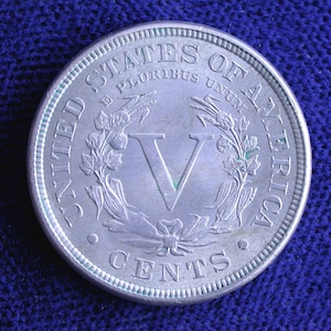 Echter Liberty Head &quot;V&quot; Barber Nickel von 1890 in sehr hoher Sammlerqualität.&quot;