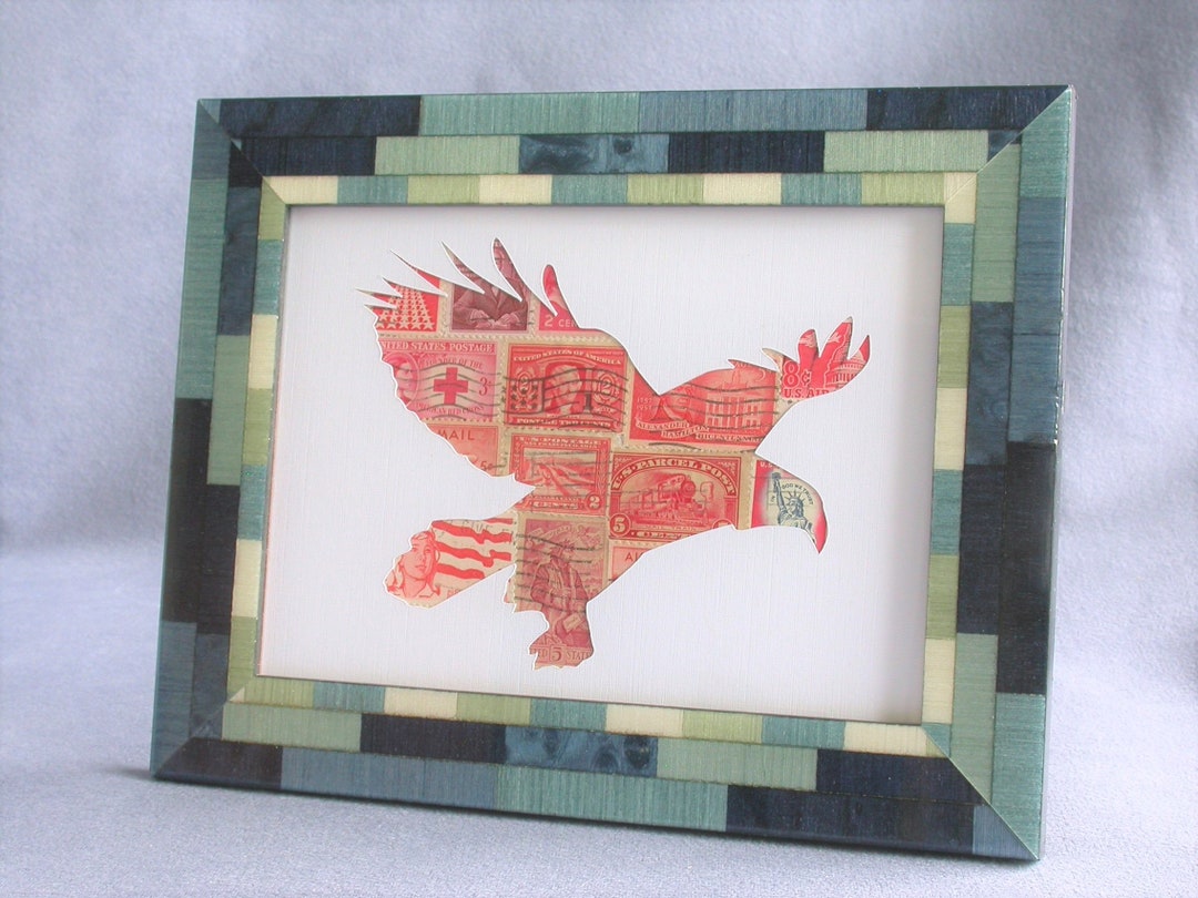 USPS Stamp Art Beautifully Framed Vintage American Postage Etsy