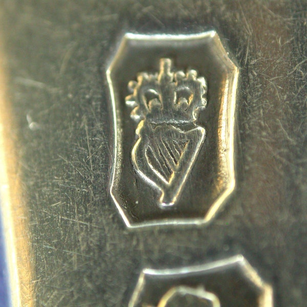 1798 Dublin Hallmark on a Silver Dessert Spoon with Lion Sejant Erect Crest