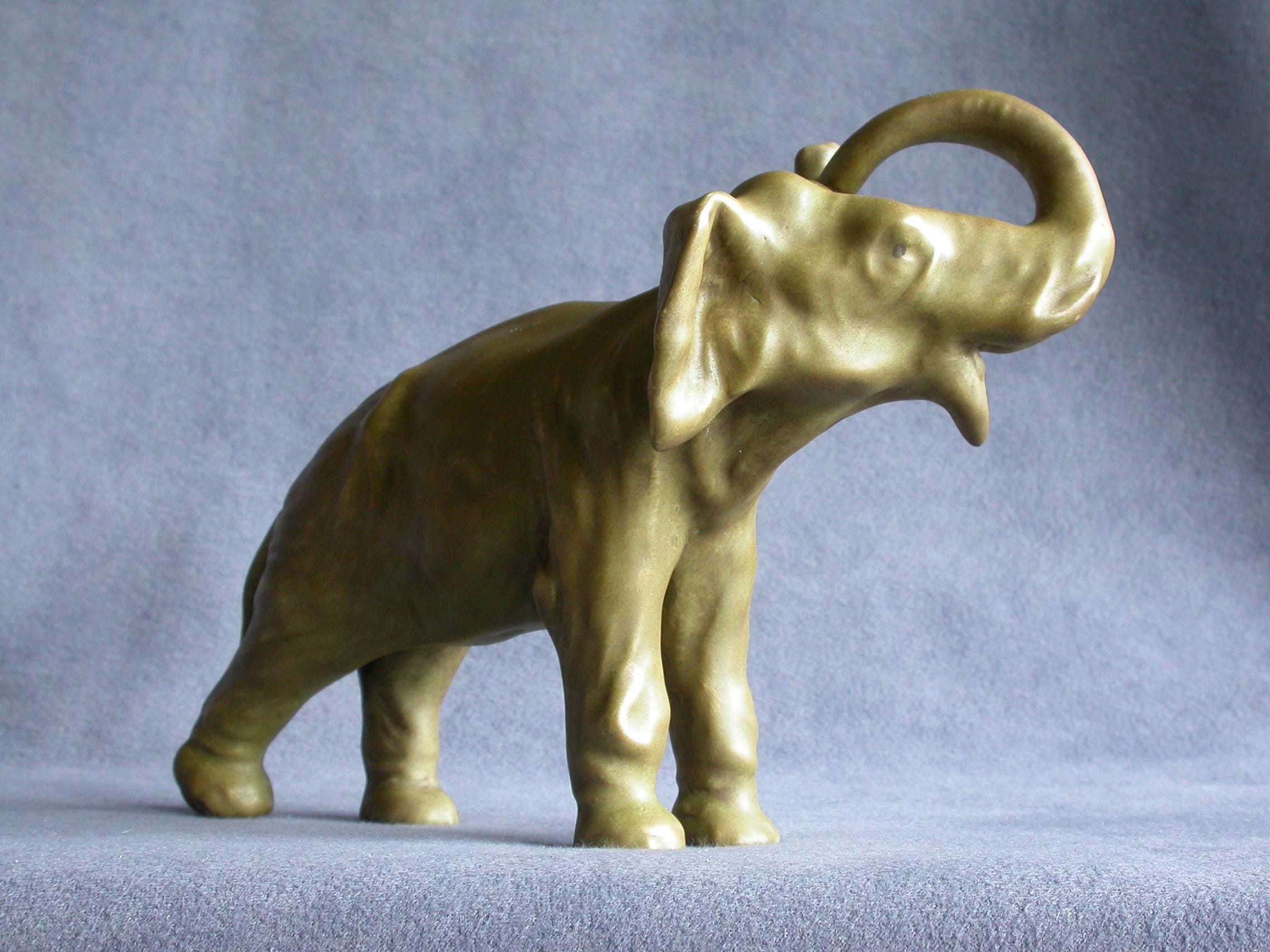 アンティーク　骨董　陶器の象 ② 景徳鎮 中国美術品 陶器製 象 オブジェ 飾り スツール 花台 骨董品