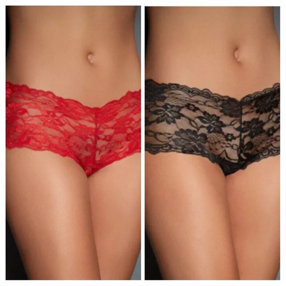 Black & Red Lace Naughty Panties. Women Sexy Lingerie, Lingerie for Women, Women  Lingerie, Sexy Underwear, Lingerie Underwear-kinky Lingerie 