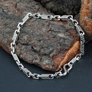 Silver Mens Bracelet | engraved Silver bracelets | man bracelets | mens bracelet | Link Bracelet Mens Jewellery | Gift for him