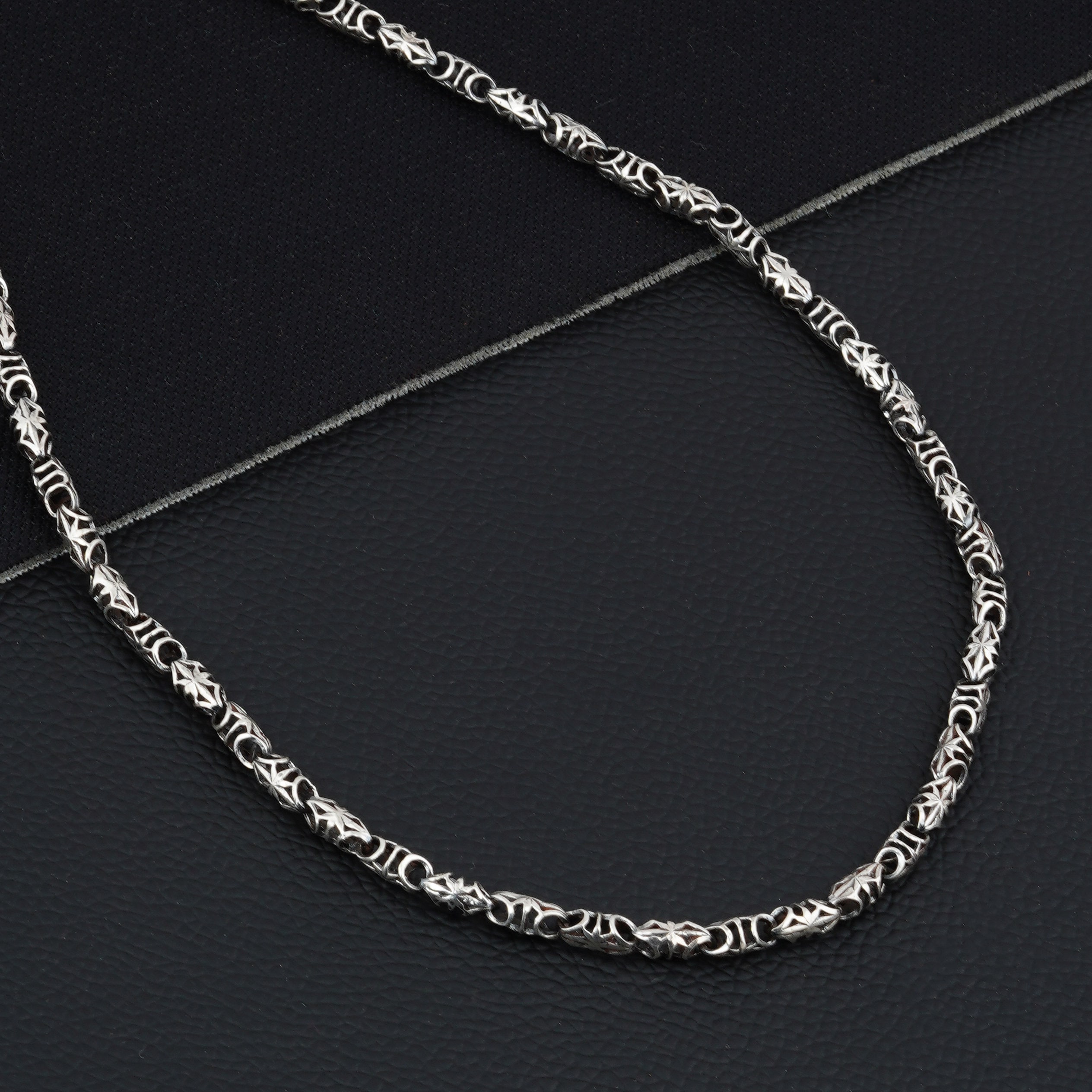 Silver Link Necklace, Unique Design Necklace, Designer