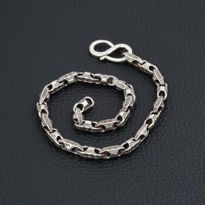 Sterling 925 Silver Bracelet, Unique Handmade Bracelet Gift for Men and Women, Fancy Design Oxidized Bracelet imagem 5