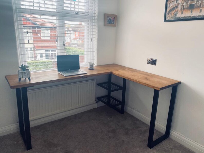 Corner Desk Rustic Corner Desk Wood industrial Style Etsy UK