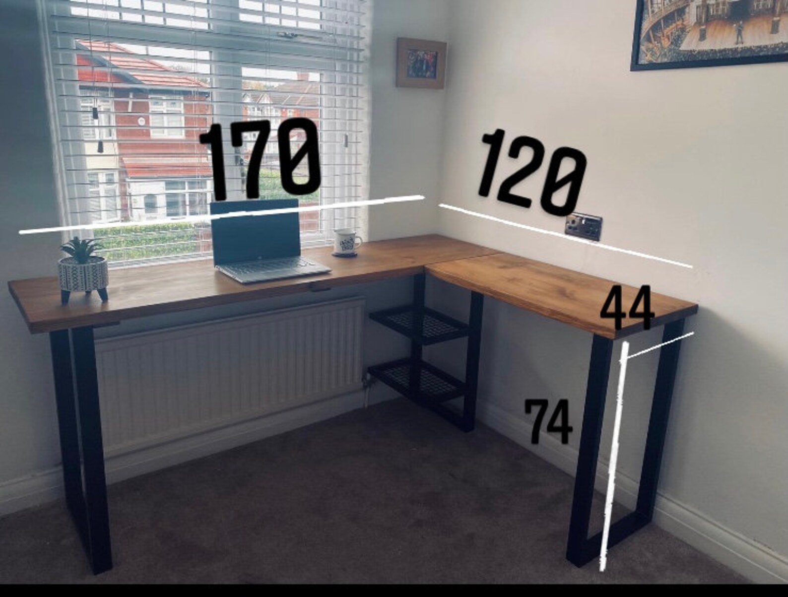 Corner Desk Rustic Corner Desk Wood industrial Style Etsy UK