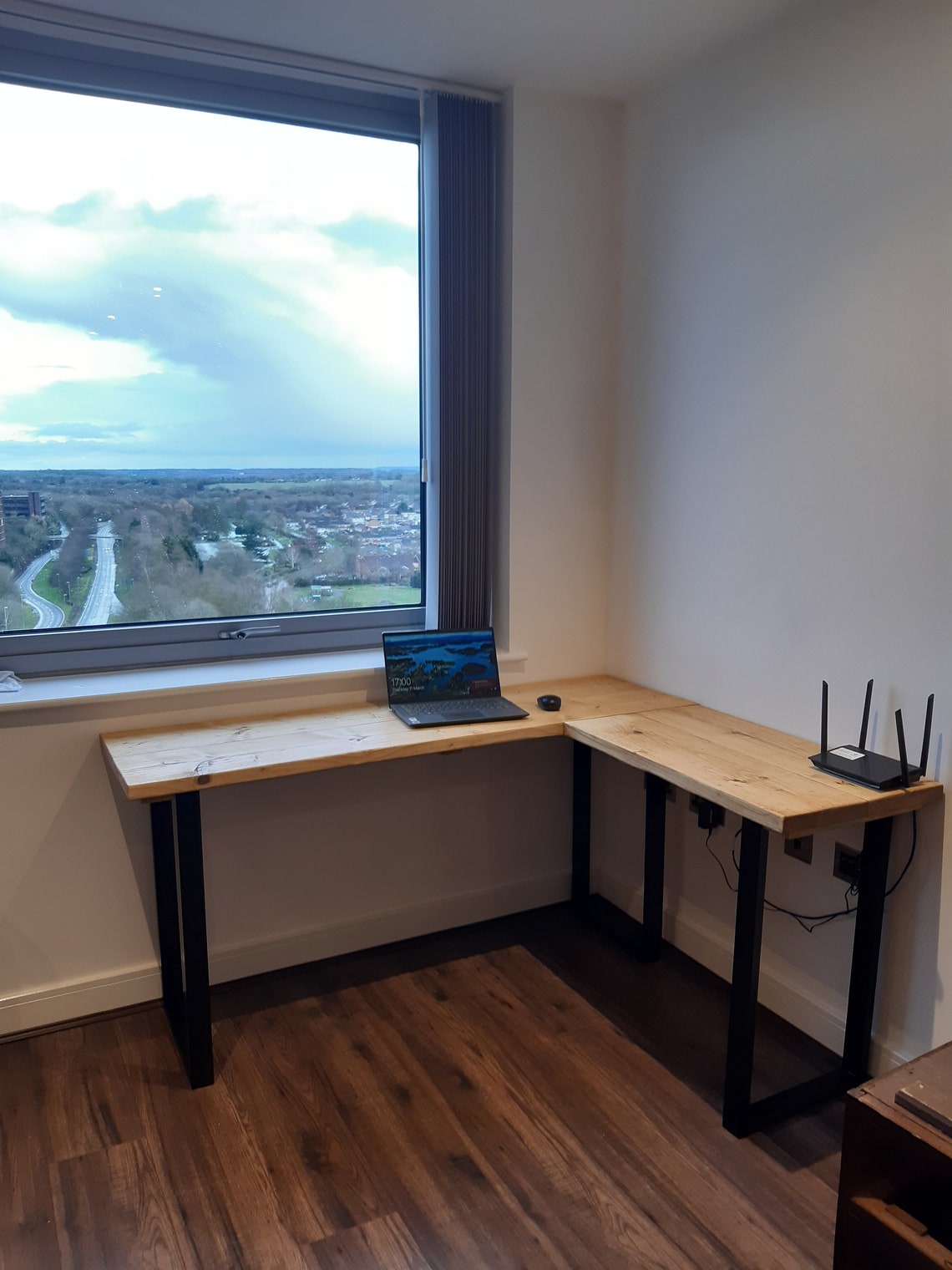 Corner Desk Rustic Corner Desk Wood industrial Style Etsy UK