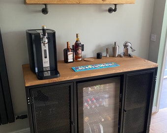 Industrial sideboard - Industrial sideboard with fridge - Bar - Home bar with fridge  - Home bar - Man cave bar - Bar Fridge -Drinks Caninet