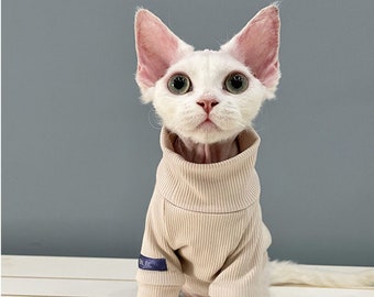 Warm Cat Sweater Sphynx Cat Clothes Hairless Cat Coat Devon Cat Clothes Winterwear for Cats