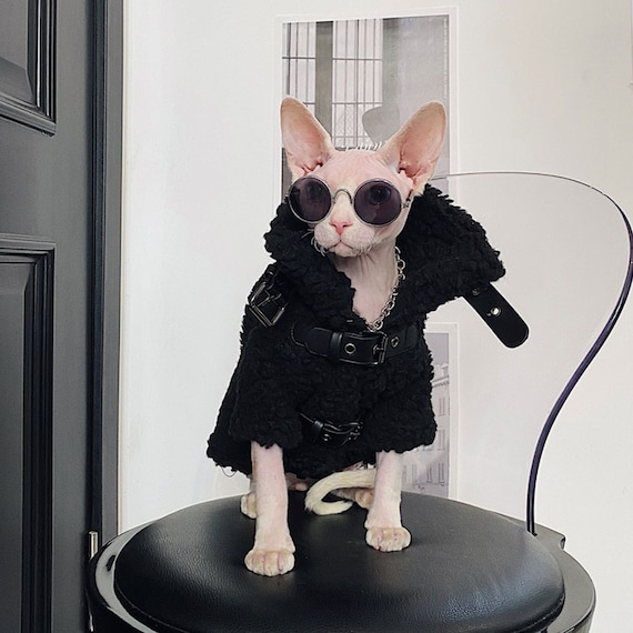 Awesome Cat Coat Velvet Sweater for Sphynx Cat Hairless Cat -  Sweden