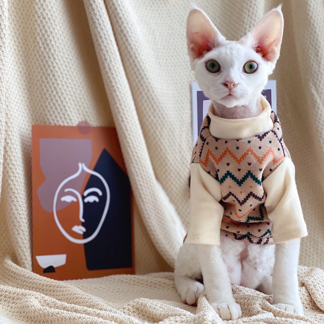 Cat Clothes Hairless Cat Clothing Velvet Fashion Top for Cats Sphynx