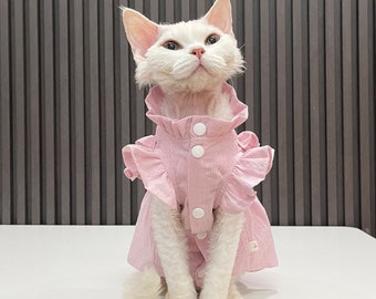 Robe d'été ultra fine et respirante pour chat Sphynx, robe rose, robe d'été, robe pour chats