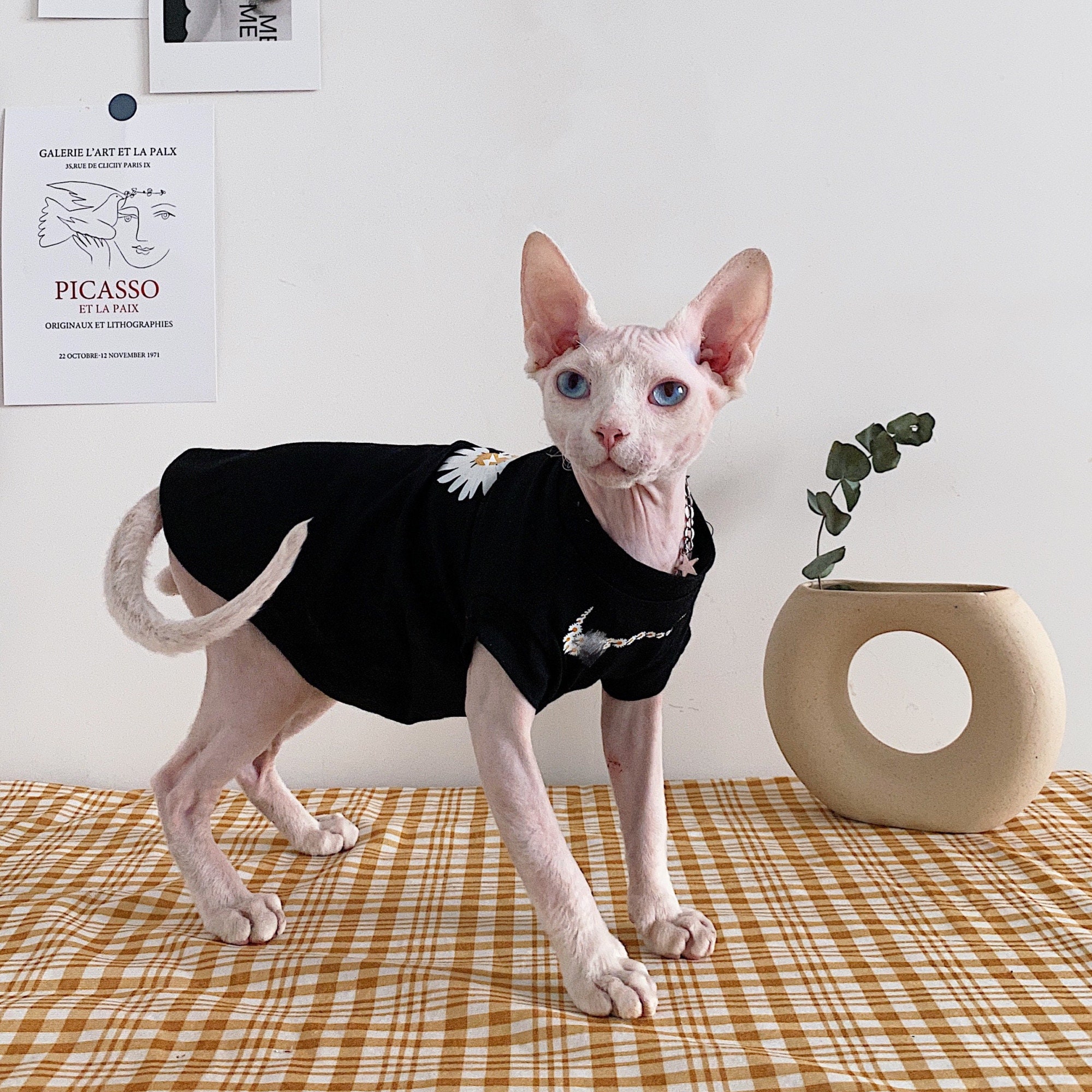 Fashion Sunflower Pattern Black T-shirt 