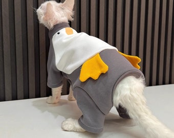 Penguin Furry Four Legged Cat Clothes, Cozy Cat Clothes for Hairless Cat, Sphynx Cat Clothes, Gift for Pet Lover