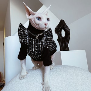 Adorable Cat Dress Sphynx Cat Clothes Hairless Cat Skirt Devon Cat Clothing Cat Suit