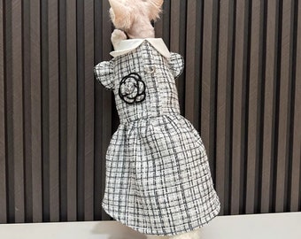 Winter Cat Dress for Hairless Cat, Chihuahua Striped Dress, Hairless Cat Clothes, Gift for Cat Lover