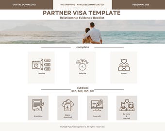 Partner Visa Statement Template | Relationship Evidence Booklet (Digital Download)