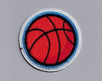 Embroidered Orange Basketball Patch Applique