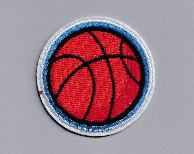 Embroidered Orange Basketball Patch Applique