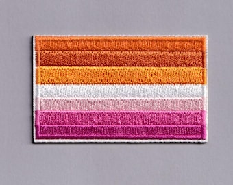 Lesbian Flag Patch Iron-on Embroidered Lesbian Flag Applique Patches LGBTQ Gay