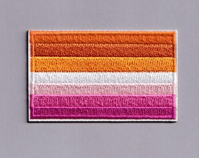Lesbian Flag Patch Iron-on Embroidered Lesbian Flag Applique Patches LGBTQ Gay
