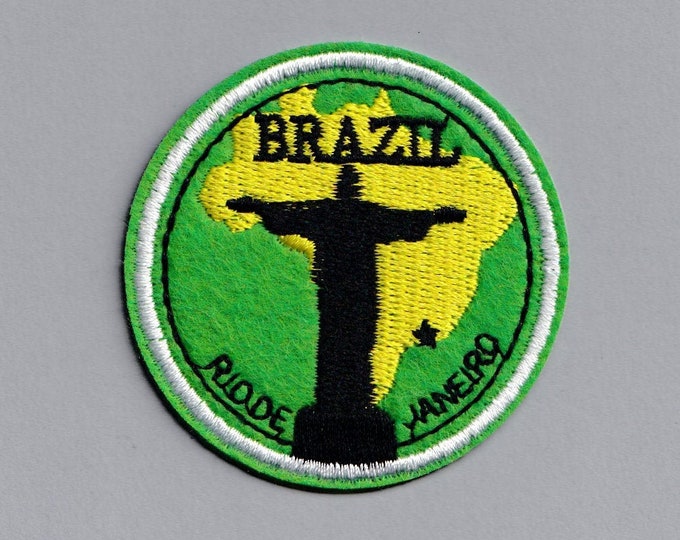 Embroidered Rio De Janeiro Patch Iron on Christ The Redeemer Patch Applique Travel Brazil