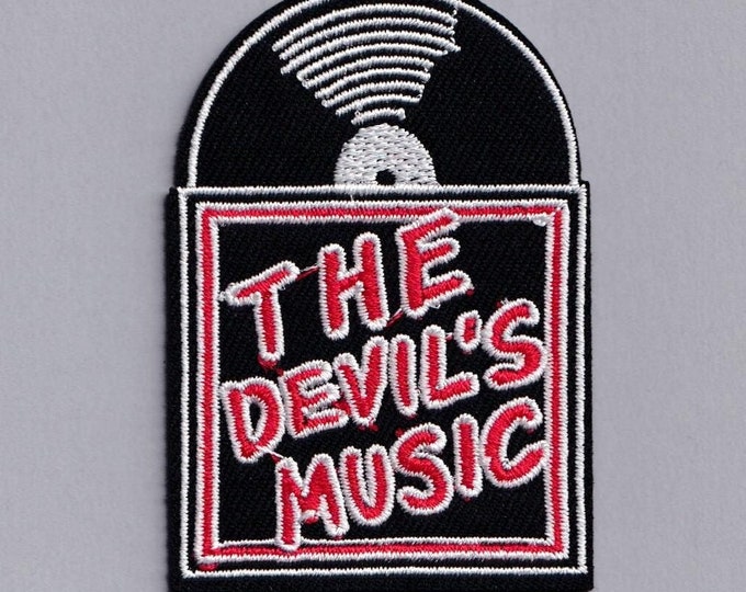 The Devil's Music Vinyl Record Patch Iron-on Embroidered Blues Music Patches