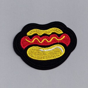 Embroidered Hot Dog Patch Applique Iron-on Fast Food Hot Dog Patches