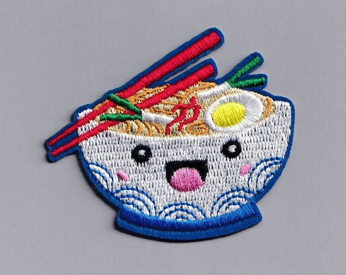 Cute Ramen Patch Applique Iron-on Embroidered Ramen Noodles Patches Japanese Korean