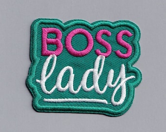 Iron-on Boss Lady Patch Applique Embroidered Feminist Strong Woman Lady Boss Patches