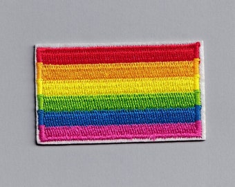 Embroidered Iron On Rainbow Flag Patch LGBTQ NHS Applique Patch