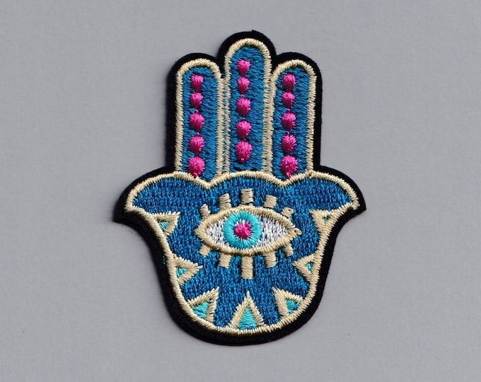 Iron-on Hamsa Hand Patch Petite Hand of Fatima Applique Patch