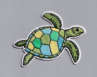 Petite Cute Turtle Patch Embroidered Iron on Tortoise Patch Applique