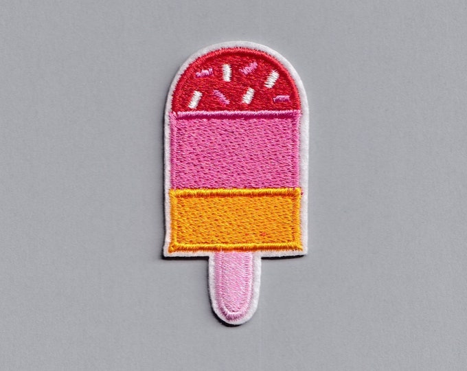 Embroidered Iron-on Ice Lolly Patch Applique Colourful Lolly Kids Patch