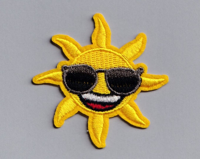 Happy Sunshine Patch Embroidered Iron-on Sun Patch Applique